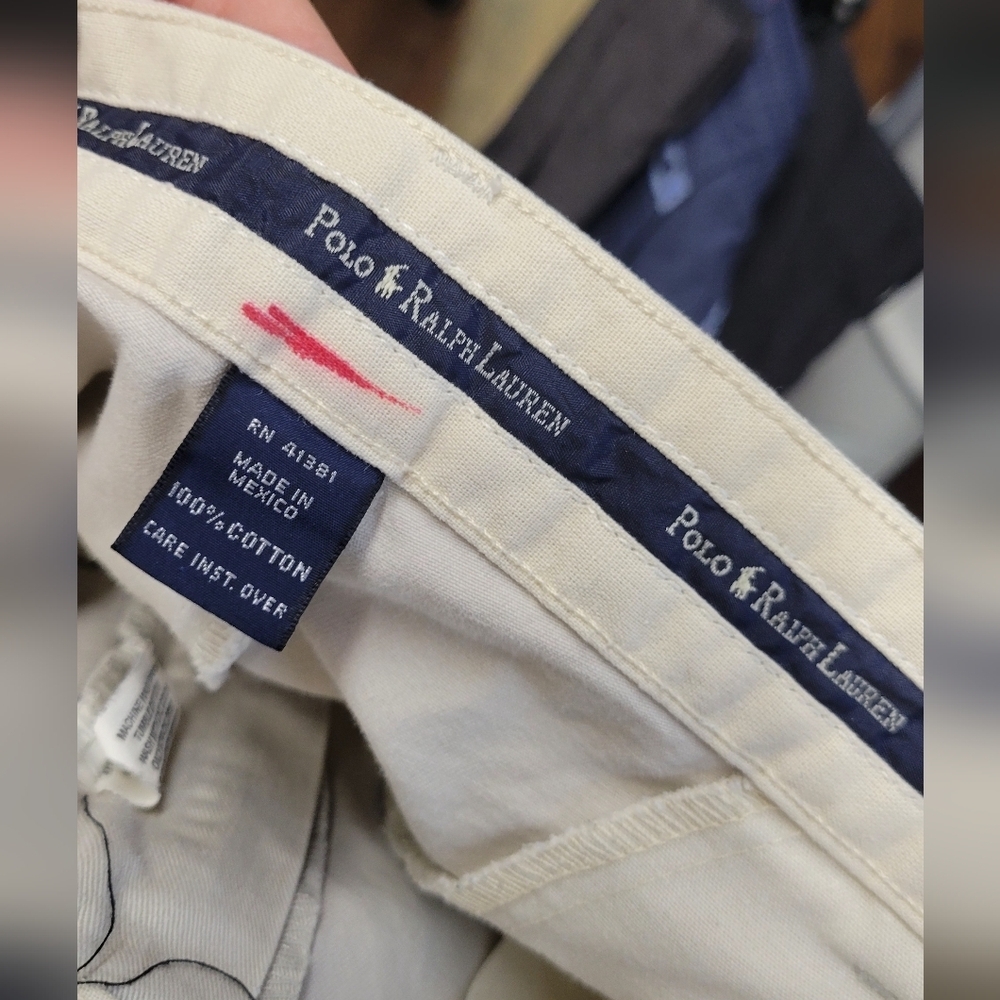 Polo Ralph Lauren 34 Khaki Shorts Vintsge 1990s Preowned 9" Inseam 26" Short Leg - Picture 9 of 11